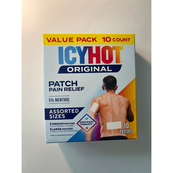 Icy Hot Original Pain Relief Patches 10 Count Assorted Sizes White Blue - Picture 1 of 7
